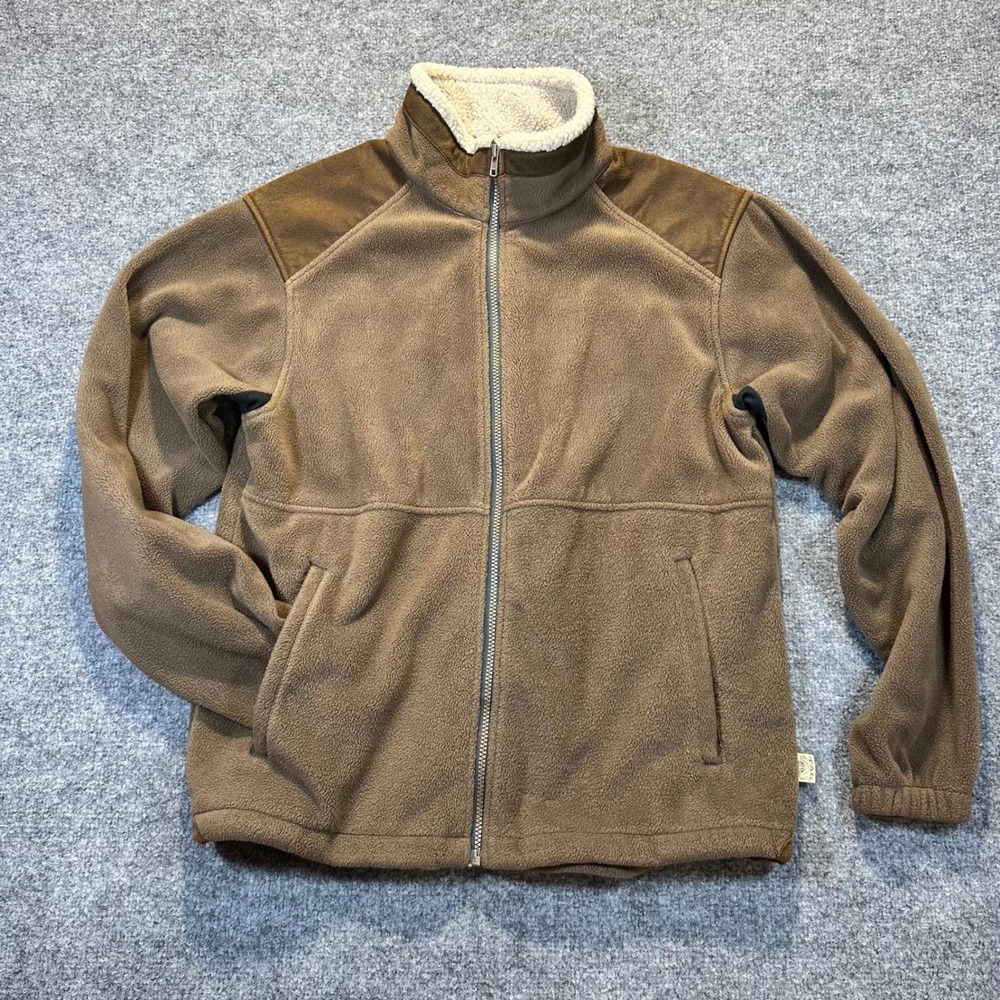 TAG Safari Fleece Jacket Mens Medium Brown Outdoor Gorpcore Hiking Full Zip